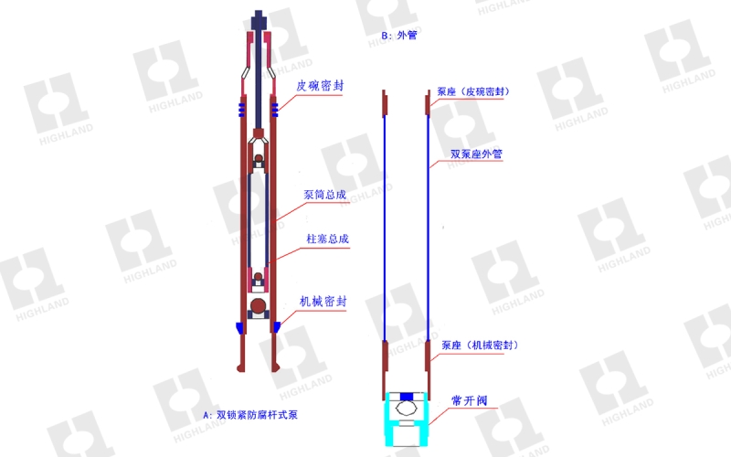 双锁紧防腐杆式抽油泵
